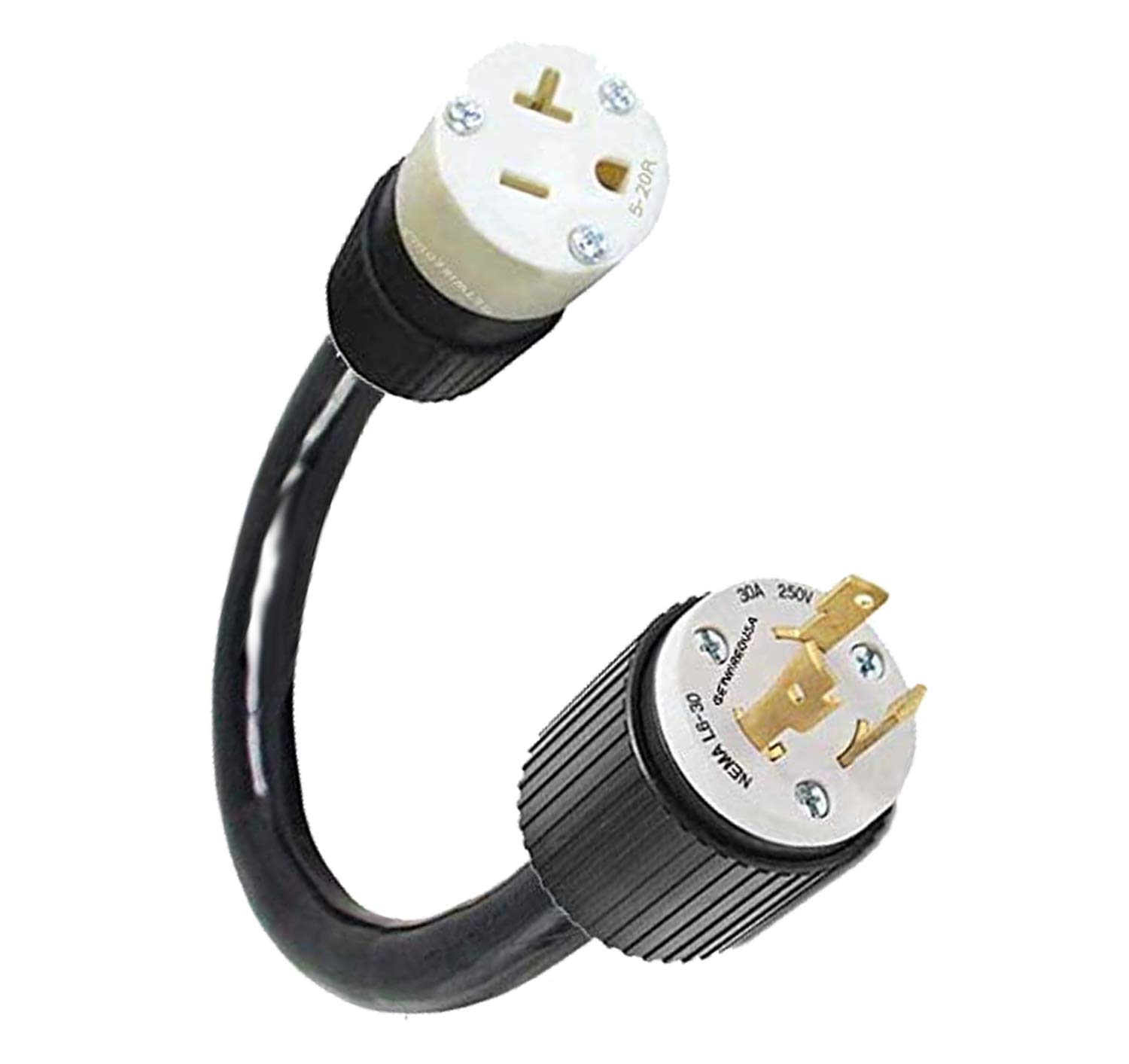 L6-30P 3-Pin Male Twist Lock 220/250V Plug To 5-20R 220/250V 3